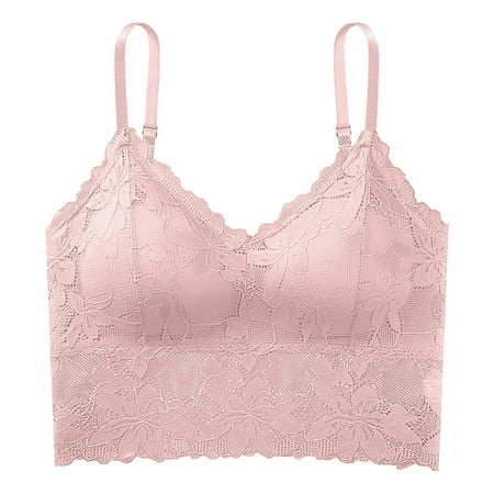 kamemir Wireless Bras for Women Sports Bra for Women  Criss-Cross Back Padded Strappy Sports Bras Medium Support Yoga Bra with Removable Cups(Pink One Size)