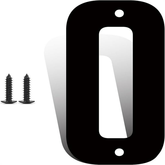 4 Inch Modern Metal House Numbers, Metal Address Numbers and Letters, Black Door Mailbox Number, House Address Letter and Number for Office Home Farm Outside (O)