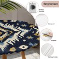 thumbnail image 3 of Boho Navy Blue Round Tablecloth for 36-44 Inch Tables,Fitted Table Cover with Elastic Edge,Ethnic Geometric Southwestern Retro Waterproof Outdoor Table Cloth Protector for Patio Garden Dinner Picnic, 3 of 9
