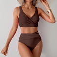 thumbnail image 3 of Women's Two Piece Bikini Set Sexy High Waisted Swimsuit for Beach Vacation Summer,Coffee,2XL, 3 of 4