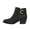 BLACK/SUEDE, variant on Dream Pairs Women Chunky Boots Low Heel Almond Toe Side Zipper Ankle Boots Shoes DAB214 BLACK/SUEDE Size 8