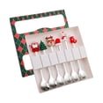 thumbnail image 4 of Juego de 6 cucharas y tenedores navideños, cubiertos navideños para regalo de cocina. verde 6C, 4 of 9
