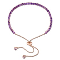 Everly Women's Amethyst Rose Gold Plated Tennis Bracelet