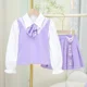 thumbnail image 3 of Sanrios-Conjunto de uniforme de estilo academia para niña, camiseta de Anime My Melody Kuromi, Falda plisada, Top de camisa JK, regalo para niños, 2 piezas, 3 of 5