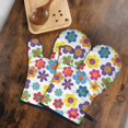 thumbnail image 5 of Pioneer Flower Floral Print Pattern Oven Mitt 2-Pack Set, Heat Resistant Kitchen Gloves, 7.7" X 12", 5 of 6