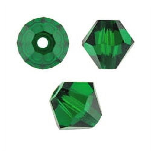 Swarovski Bicone Crystal Beads Item #5328/#5301 Emerald Color 4mm Size - 72 Pieces