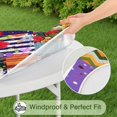 thumbnail image 5 of Pioneer Flower Floral Print Pattern Round Fitted Tablecloth with Elastic Edge,Dining Table Cover Waterproof,Outdoor Round Tablecloth for Camping,Dining,Indoor and Outdoor, 5 of 7