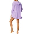 thumbnail image 3 of INSPIRAR CHIC Conjuntos de Pijamas de Felpa Suave para Mujeres de 3 Piezas, Chaqueta, Top Corto y Pantalones Cortos, Conjunto de Lounge XL Púrpura, 3 of 6