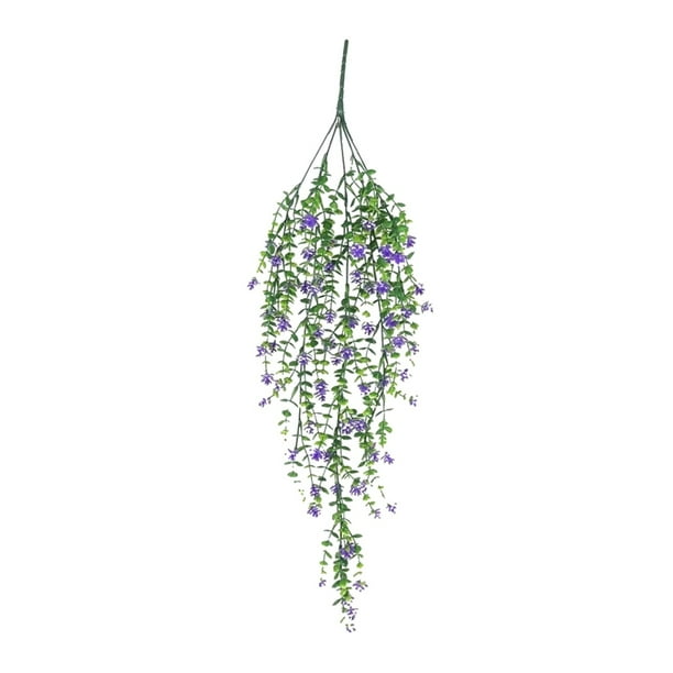 Simulación de hiedra verde, enredadera persa, colgante, colgante verde para la pared, enredadera de camelia morada