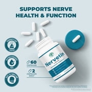 Nervetin – Natural Daily Support Blend for Nerves, Memory & Focus |Nervetin Easy-to-Take Capsules (60 Capsules)