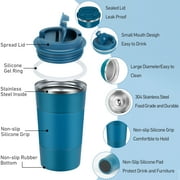 ATSAMFR 500ml Travel Coffee Mug Stainless Steel Vacuum Thermos Cup(White)