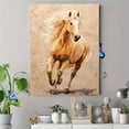 thumbnail image 4 of Golden Horse Running Oil Painting Canvas Print Wall Art for Living Room Office Study, 4 of 8