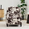 thumbnail image 2 of Comfy Single Seat Arm Chair With Cow Print, Wood Frame, Relaxing Cushion For Living Area Modern Accent Classic Cushion, Construction, 2 of 6