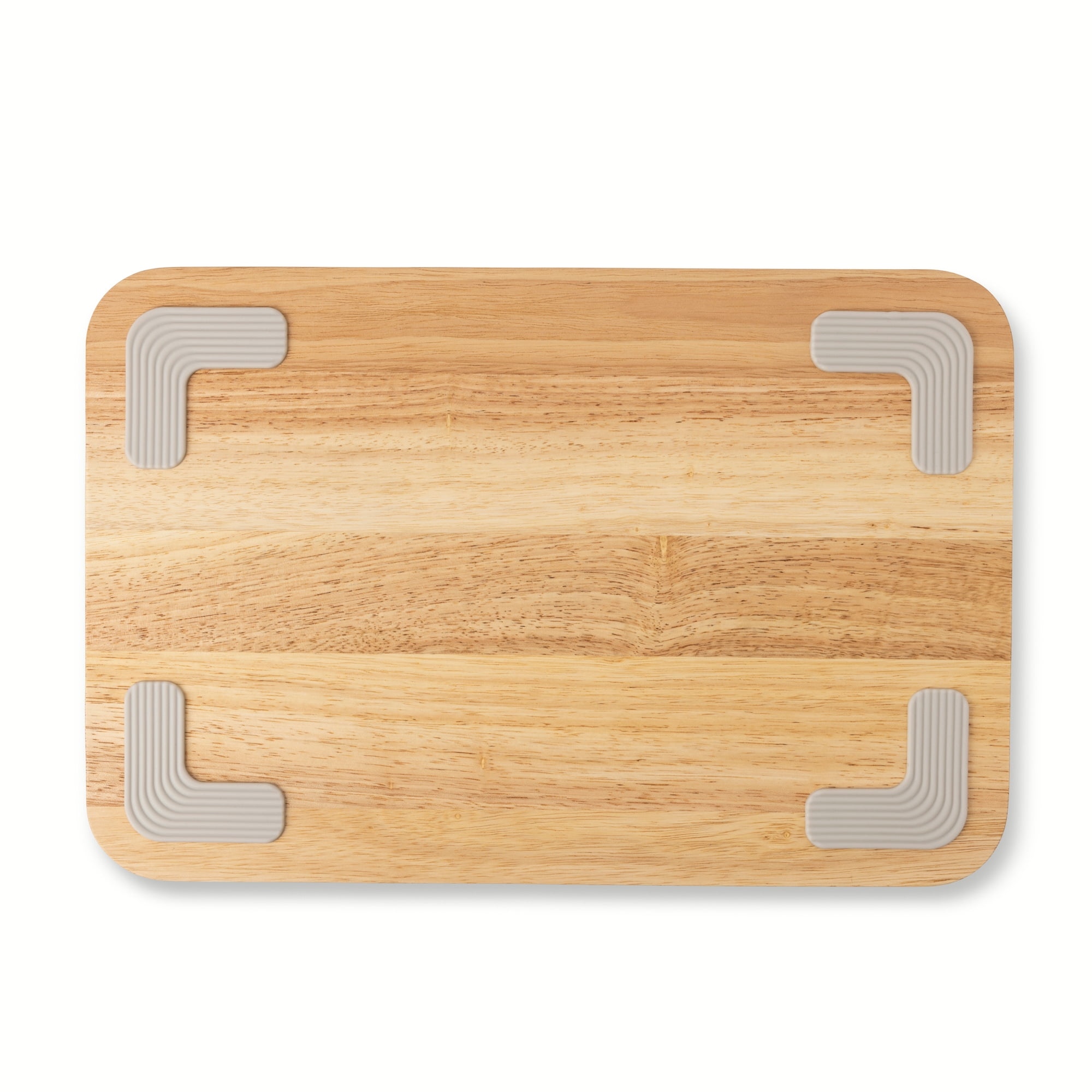 Thyme & Table Large 12" x18" Rubberwood Cutting Board with L-Shaped Anti-Slip Feet
