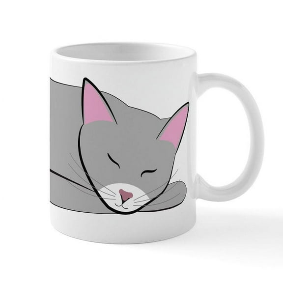 CafePress - Sleeping Cat - 11 oz Ceramic Mug - Novelty Coffee Tea Cup