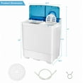 thumbnail image 3 of Costway 26lbs Portable Semi-automatic Washing Machine W/Built-in Drain Pump Blue, 3 of 10