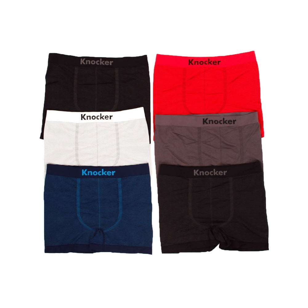 Knocker Knocker 6 Men's Seamless Boxer Briefs UnderwearPinstripe