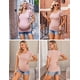 thumbnail image 4 of Ekouaer Womens Maternity Shirts 3 Packs Side Ruched Pregnancy Tee Top Tunic Blouse Casual Mama Clothes S-XXL, 4 of 5