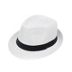 thumbnail image 1 of Sombrero de jazz estilo británico, ala corta, decoración de cinta, transpirable, tipo cubo, de malla., 1 of 8