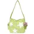 thumbnail image 1 of Bolso bandolera Kawaii de pana para mujer bolso de libro sencillo con apliques de estrella para adolescentes y estudiantes, 1 of 9