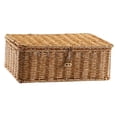 thumbnail image 2 of Cesta de almacenamiento con tapa, decorativa, rectangular, práctica organizadora para el hogar. Longitud 31 cm, 2 of 9