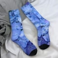 thumbnail image 7 of Vintage Blue Flower Stockings Hydrangea Print Graphic Fashion Socks Autumn Anti Slip Socks, 7 of 7