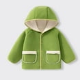 thumbnail image 2 of Favoffer Winter Toddler Kids Solid Fleece-Lined Hooded Jacket - Play,Lounge,Family,Outdoor 9M-7Y, 2 of 5