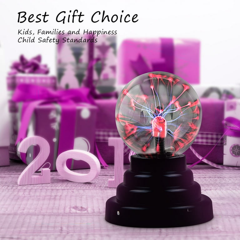 Jergo Plasma Ball Orb, 3Plasma Ball Plasma Globe for Kids Thunder  Lightning Decorative Lamp USB/ Powered