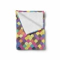 thumbnail image 2 of Scales Soft Flannel Fleece Blanket, Pastel Colored Orderly Half Circle Shapes Overlapping Retro Style Funky Grid Print, Cozy Plush for Indoor and Outdoor Use, 70" x 90", Multicolor, by Ambesonne, 2 of 6