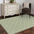 thumbnail image 3 of Area Rug 3'x5', Sage Green Non-slip Runner Rug Carpet for Bedside, Geometric Flower Leaf Diamond Plaid Retro Washable Outdoor Indoor Area Rugs Mat for Entryway/Living Room/Bedroom/Kitchen/Office, 3 of 9