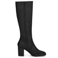 thumbnail image 3 of BLISSFUL STEP Women's Knee High Boots Side Zipper Faux Suede Block Chunky Heels Black 8.5, 3 of 8
