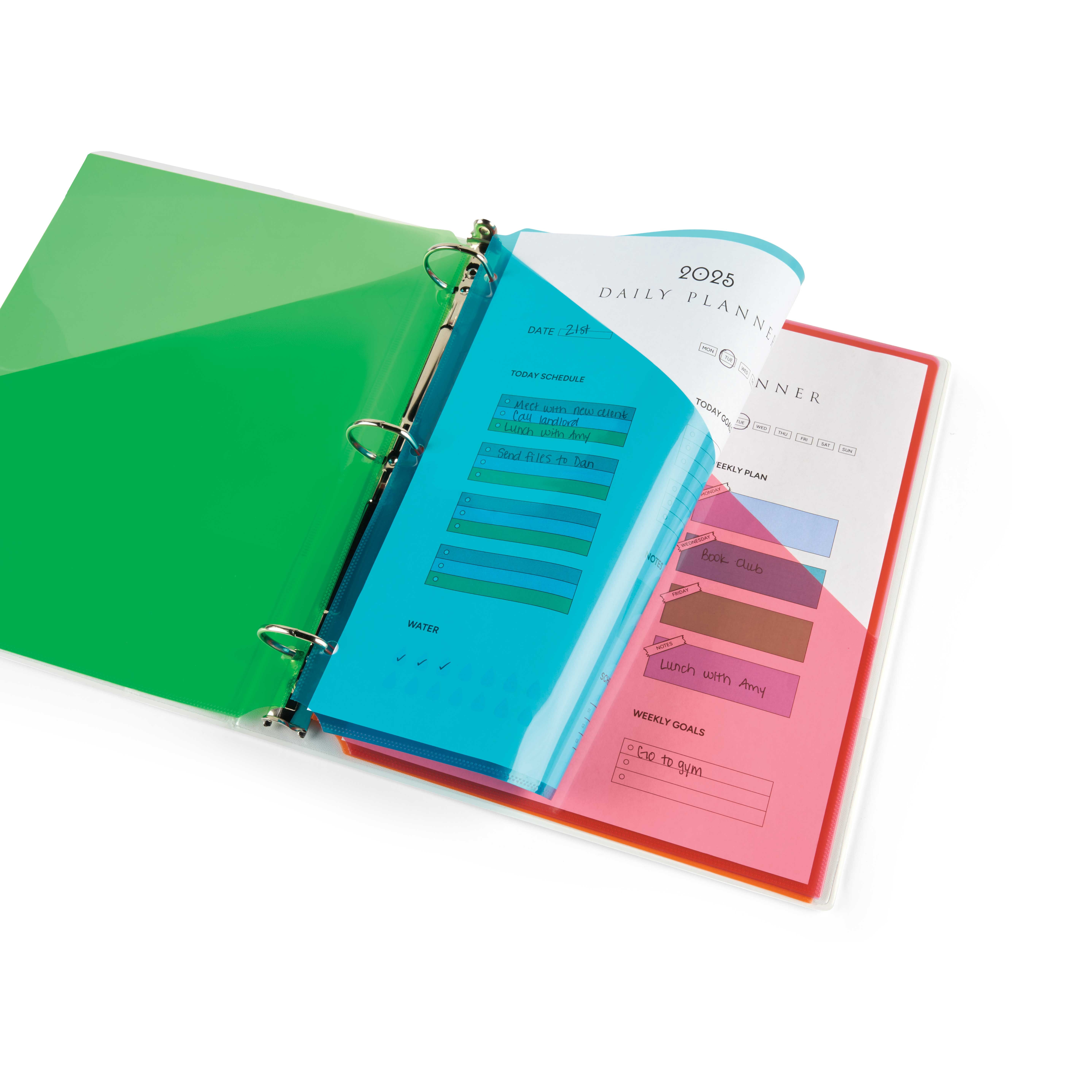 Pen+Gear Binder Pockets, Multicolor, 5 Pack