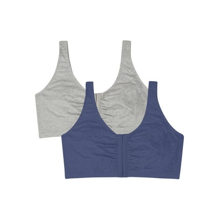 

Fruit of The Loom Women s Comfort Front Close Cotton Sports Bra 2 Pack
