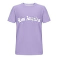 thumbnail image 4 of Men's Summer Crew Neck T Shirts Short Sleeve Letter Graphic Tee Shirt Tops Purple, 4 of 5