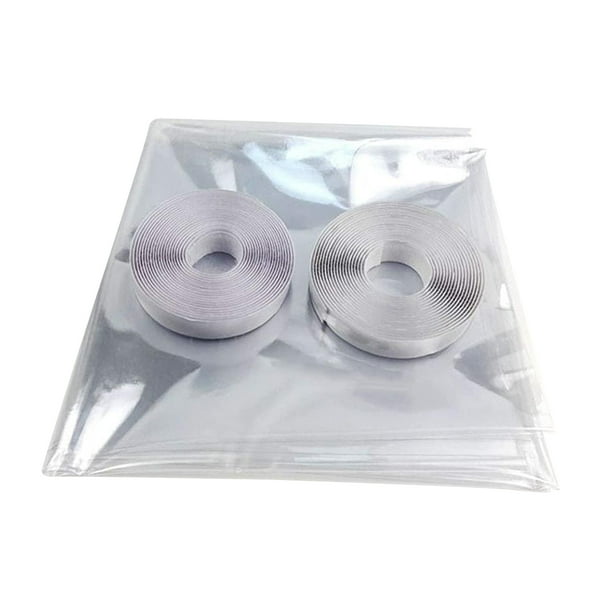 Película autoadhesiva para ventanas de invierno, resistente al viento, aislante y cálida, de plástico transparente El 1.3x1.5m