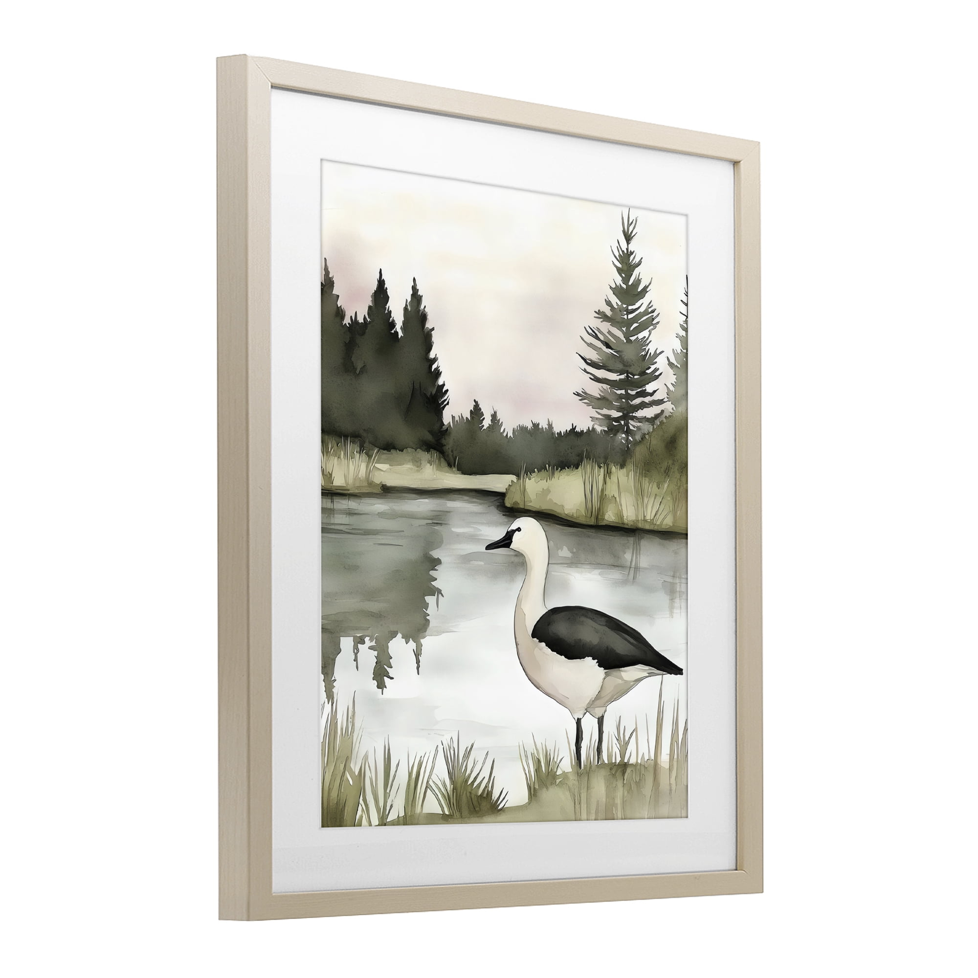Stupell Industries Springtime Serenity Duck Birch Framed Print Under Glass, design by Riley B