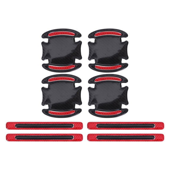 Unique Bargains 1 Set Reflective Car Door Handle Scratch Protector Anti-Scratches Auto Door Handle Protective Film Red