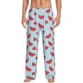 thumbnail image 2 of Picia Watermelon Mens Soft Woven Cotton Elastic Waistband Sleep Pajama Pant Lounge Sleep Pant With Pockets And Drawstring-Large, 2 of 9