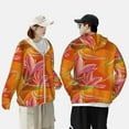 thumbnail image 6 of Kll Orange Flower Psychedelic Print Men'S Women’s Upf 50+ Sun Protection Outdoor Hoodie Jacket Long Sleeve Fishing Hiking Performance Shirt- X-Large, 6 of 8