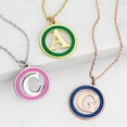 thumbnail image 2 of Personalized Planet Women's Circle with Enamel Frame and Initial Necklace, 2 of 2