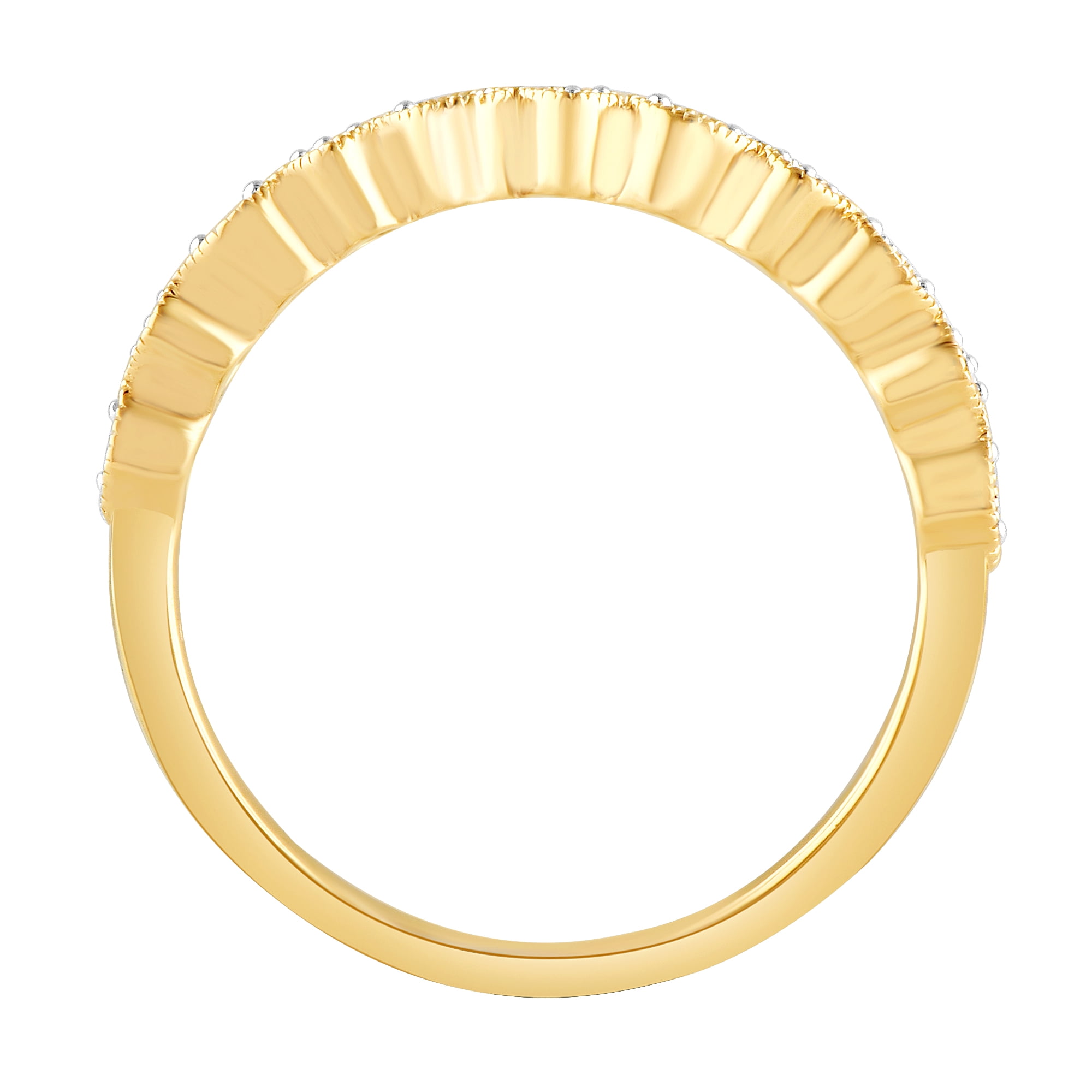 Brilliance 1/10 ct Diamond Accent Women's Wedding Band in 14K Yellow Gold Plated Sterling Silver (J-K, I3)