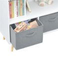 White/Gray Kids Collapsible Fabric Drawers Bookcase for Children with