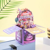 Yaoyar Funny Happy Birthday Pop Up Card, Sweet 3D Birthday Gift Box for Adults and Kids with Envelopes, Unique Handmade Foldable Celebration Cards for Daughter, Son, Mom, Dad, Friend