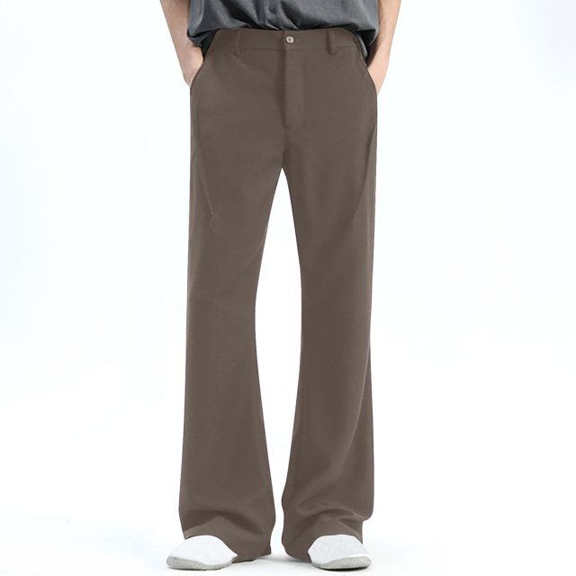 Puntoco Pantalones de trabajo con bolsillos de color liso para hombre Pantalones casuales de pierna recta