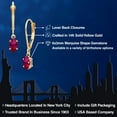 thumbnail image 2 of Gem Stone King 14K Yellow Gold Red Created Ruby Leverback Dangle Earrings for Women | 0.60 Cttw | Gemstone July Birthstone | Marquise 6X3MM, 2 of 6