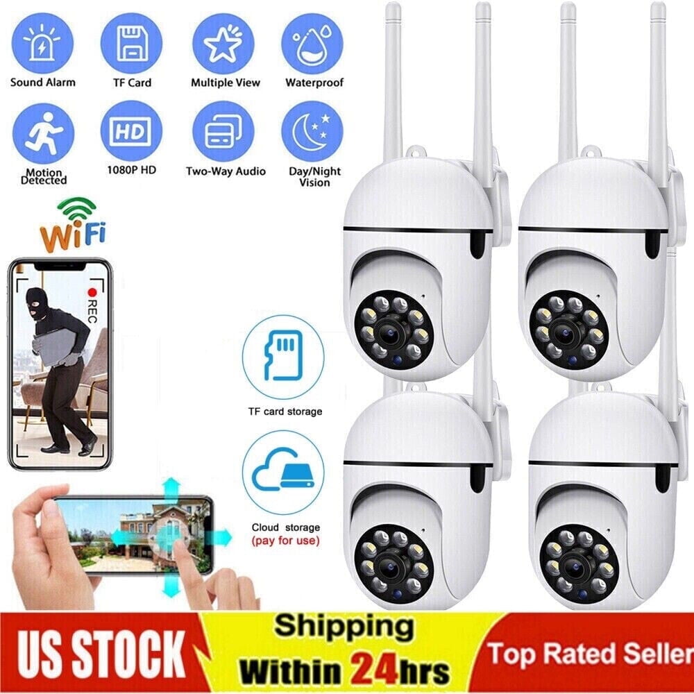 4 Pack WiFi Wireless Security Camera, System Outdoor Vision 1080P HD Surveillance CameraHome Alarms