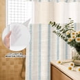 thumbnail image 4 of No Hook Shower Curtain, Modern Simple Art Shower Curtains for Bathroom with See Through Top Window, Blue Vertical Stripes Pattern Beige Waterproof & Washable Bath Curtain Stall 48"x72", 4 of 9