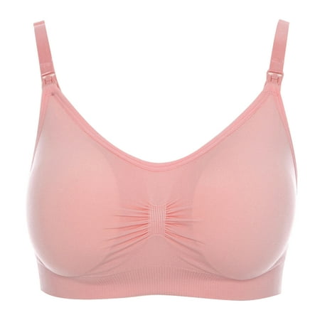 

Promotion Clearance! Comforty Women Feeding Nursing Pregnant Maternity Breastfeeding Wire Free Stretchy Soft Bras Pink XL
