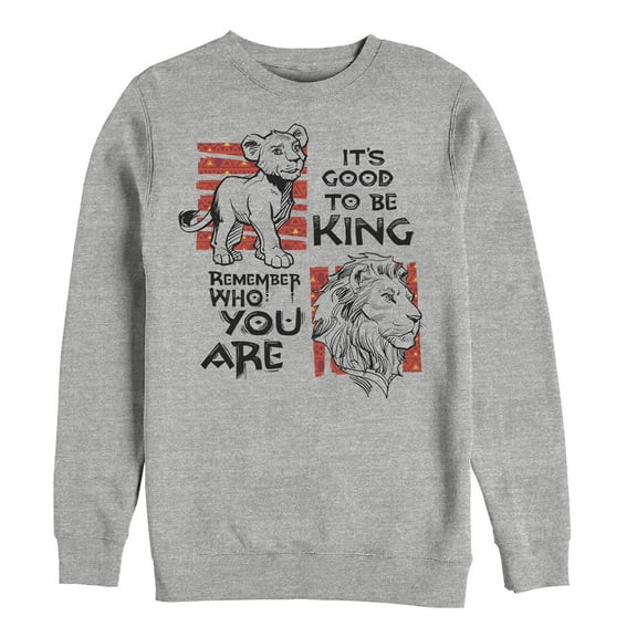 Men's Lion King Good to Be King  Sweatshirt Athletic Heather X Large
