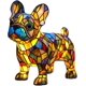 thumbnail image 2 of Lámpara de mesa con diseño de bulldog francés, luz nocturna artística con diseño de perros, ideal como regalo de cumpleaños o Navidad, con vitrales y luz ambiental cálida, ideal como lámpara de mesit, 2 of 6